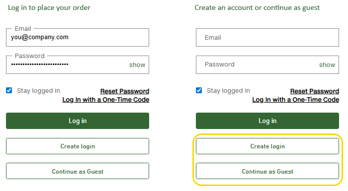 How to Log in or Create a Login