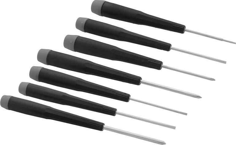 7 pc Precise Control Screwdriver Set - Slotted & Philips