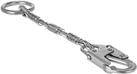 Image of Product. Front orientation. Fall-Arrest Extension Straps. D-Ring Fall-Arrest Extension Straps, D-Ring × Snap Hook, Wire Rope.
