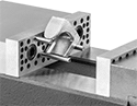 Image of ProductInUse. Front orientation. Vise Jaws. Adjustable-Angle Milling-Machine Vise Jaws.