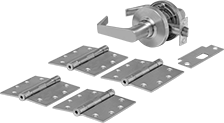 Image of Product. 4 Hinges Included. Front orientation. Door Installation Kits. Installation Kits for Single Doors with Nonlocking Handles, 4.