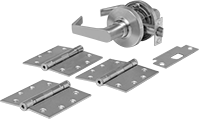 Image of Product. 3 Hinges Included. Front orientation. Door Installation Kits. Installation Kits for Single Doors with Nonlocking Handles, 3.