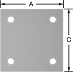 Image of Product. Front orientation. Contains Annotated. Brackets. Flat-Surface Brackets, Style 4.
