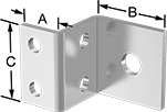 Image of Product. Front orientation. Contains Annotated. Brackets. Offset-Surface Brackets, Style 1.