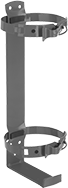 Image of Product. Front orientation. Fire Extinguisher Brackets. Surface-Mount Fire Extinguisher Brackets, Brackets with 2 Straps and Support Base.