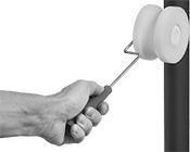 Image of ProductInUse. Front orientation. Paint Rollers. Paint Rollers for Small Round Surfaces.