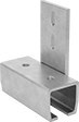 Image of Product. For 100 lb. Track Cap. Wall-Mount Joint. Front orientation. Door Tracks and Fittings. Curved Roller Tracks for Doors, Curtains, and Strip Doors, Brackets, For 100 lb. Track Capacity, Wall Mount, U Joint.