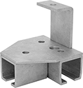 Image of Product. For 100 lb. Track Cap. Ceiling-Mount Tee Joint. Front orientation. Door Tracks and Fittings. Curved Roller Tracks for Doors, Curtains, and Strip Doors, Brackets, For 100 lb. Track Capacity, Ceiling Mount, Tee Joint.
