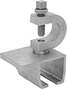 Image of Product. For 100 lb. Track Cap. Beam-Mount Support. Front orientation. Door Tracks and Fittings. Curved Roller Tracks for Doors, Curtains, and Strip Doors, Brackets, For 100 lb. Track Capacity, Beam Mount, Support.