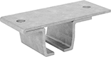 Image of Product. For 100 lb. Track Cap. Ceiling-Mount Support. Front orientation. Door Tracks and Fittings. Curved Roller Tracks for Doors, Curtains, and Strip Doors, Brackets, For 100 lb. Track Capacity, Ceiling Mount, Support.