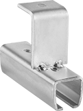 Image of Product. For 100 lb. Track Cap. Ceiling-Mount Suspended Joint. Front orientation. Door Tracks and Fittings. Curved Roller Tracks for&nbsp;Doors,&nbsp;Curtains,&nbsp;and Strip Doors, Brackets, For 100 lb. Track Capacity, Ceiling Mount, Suspended Joint.