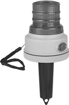 Image of Product. Front orientation. Indicator Lights. Continuous/Flashing/Revolving Indicator Lights, LED Bulb, Tapered Handle Base.