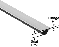 Image of Product. Front orientation. ZoomedIn view. Contains Annotated. Weatherstripping. Bottom-Mount Overhead-Door Weatherstripping, Base Door Mount, Bulb Weatherstripping Seal.