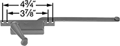 Image of Product. Style 2 (For Left Window Swing Direction). Front orientation. Contains Annotated. For Left Window Swing Direction. Crank-to-Open Window Openers, Style 2.