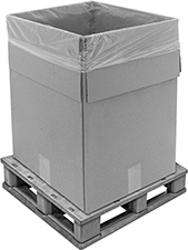 Image of ProductInUse. Shown as a Liner. Front orientation. Pallet Bags. Corrosion-Inhibiting Extra-Large Protective Pallet Bags.