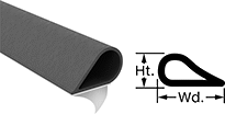 Image of Product. Front orientation. Contains Annotated, MultipleImages. Edge Seals. High-Temperature Fire-Rated Hollow Rubber Surface-Mount Edge Seals.