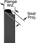 Image of Product. Front orientation. Contains Annotated. Weatherstripping. Adhesive-Back Frame-Mount Weatherstripping, Bulb Weatherstripping Seal.