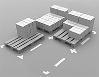 Image of ProductInUse. Front orientation. Marking Tape. Floor Outlining Marking Tape Shapes .