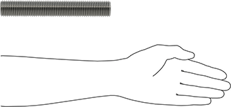 Image of Product. Side1 orientation. Contains SizingReference. Class 10.9 High-Strength Steel Threaded Rod, M30 x 3.5 mm Thread Size, 200 mm Long.