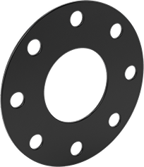 Image of Product. Front orientation. Water- and Steam-Resistant EPDM Gasket, with Bolt Holes for Dn 80 Flange Size, 1/8" Thick.