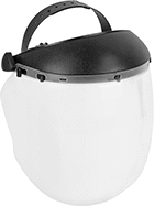 Image of Product. Front orientation. Face Shields. Chemical-Resistant Face Shields, Ratchet Adjustment, Style C.