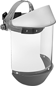 Image of Product. Front orientation. Face Shields. Chemical-Resistant Face Shields, Ratchet Adjustment, Style B.