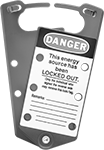 Image of Product. Front orientation. Lockouts. Choose-a-Color Lockout Hasps with Label.