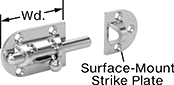 Image of Product. Style D. Front orientation. Contains Annotated. Style D. Lift-and-Drop Barrel Slide-Bolt Latches.