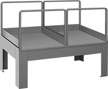 Image of Product. Two Racks with Base. Front orientation. Contains Annotated. Bin Racks. Extra-Large Stackable Bin-Box Racks, Racks.