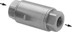 Image of Product. Front orientation. Contains Annotated. Air Flow Check Valves. Air Flow Check Valves, NPT Female Inlet × NPT Female Outlet.