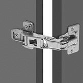 Image of ProductInUse. Front orientation. Hinges. Concealed Cabinet Hinges, 170° Range of Motion.