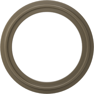 Image of Product. Front orientation. Metal-Detectable Gasket, for Quick-Clamp Fittings, PTFE, for 2" Tube OD.