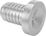 Image of Product. Front orientation. Grease Fittings. Flush-Style Grease Fittings for Unthreaded Holes, Straight with Serrated Shank.