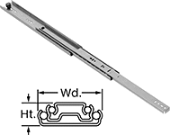 Image of Product. With Lever Drawer Release. Front orientation. Contains Annotated. Drawer Slides. Base-Mount Drawer Slides, Lever Drawer Release.