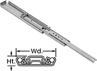 Image of Product. Without Drawer Release. Front orientation. Contains Annotated, MultipleImages. Drawer Slides. Base-Mount Drawer Slides, Without Release.
