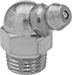 Image of Product. Front orientation. Grease Fittings. Self-Tapping Grease Fittings for Unthreaded Holes, 65° Elbow with Male Thread.