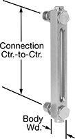 Image of Product. Front orientation. Contains Annotated. Liquid-Level Gauges. High-Pressure Oil-Level Indicators, Screw In.