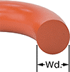 Image of Attribute. Front orientation. CrossSection view. Contains Annotated. O-Rings. High-Temperature Soft Silicone O-Rings.