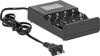 Image of Product. Front orientation. Battery Chargers. Battery Chargers, For Lithium Ion (Li-Ion), Nickel Cadmium (NiCad), and Nickel Metal Hydride (NiMH) Batteries.