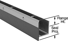 Image of Product. Neoprene Flat Weatherstripping Seal. Front orientation. Contains Annotated. Weatherstripping. Wraparound Bottom-Mount Weatherstripping, Flat Weatherstripping Seal, Neoprene Seal.