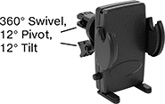 Image of Product. Front orientation. Contains Annotated. Phone Mounts. Clip-On Air Vent Mount.