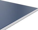Image of Specification. Front orientation. Blue. Color-Contrasting Engravable HDPE Sheets, White Core, Opaque.