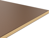 Image of Specification. Front orientation. Tan Core. Color-Contrasting Engravable HDPE Sheets, Brown, Opaque.