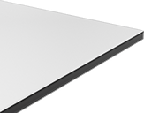 Image of Specification. Front orientation. White. Color-Contrasting Engravable HDPE Sheets, Black Core, Opaque.