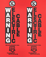 Image of Product. Front orientation. Labels. Buried Utility Marker Labels, Warning—Electric Cable.