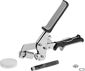 Image of Product. Front orientation. Grommets. Fabric Grommet Kits, Standard Washer, Manual Press.