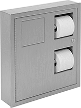 Image of ProductInUse. Front orientation. Toilet Paper Dispensers. Combination Toilet Paper Dispensers, Style A.