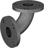 Image of Product. Front orientation. Pipe and Fittings. FM-Approved Low-Pressure Iron and Steel Flanged-End Pipe Fittings, 90° Elbow Connectors, Flanged.
