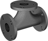 Image of Product. Front orientation. Pipe and Fittings. FM-Approved Low-Pressure Iron and Steel Flanged-End Pipe Fittings, Tee Connectors, Flanged.