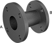 Image of Product. Front orientation. Contains Annotated. Pipe and Fittings. FM-Approved Low-Pressure Iron and Steel Flanged-End Pipe Fittings, Straight Reducers, Flanged × Flanged.